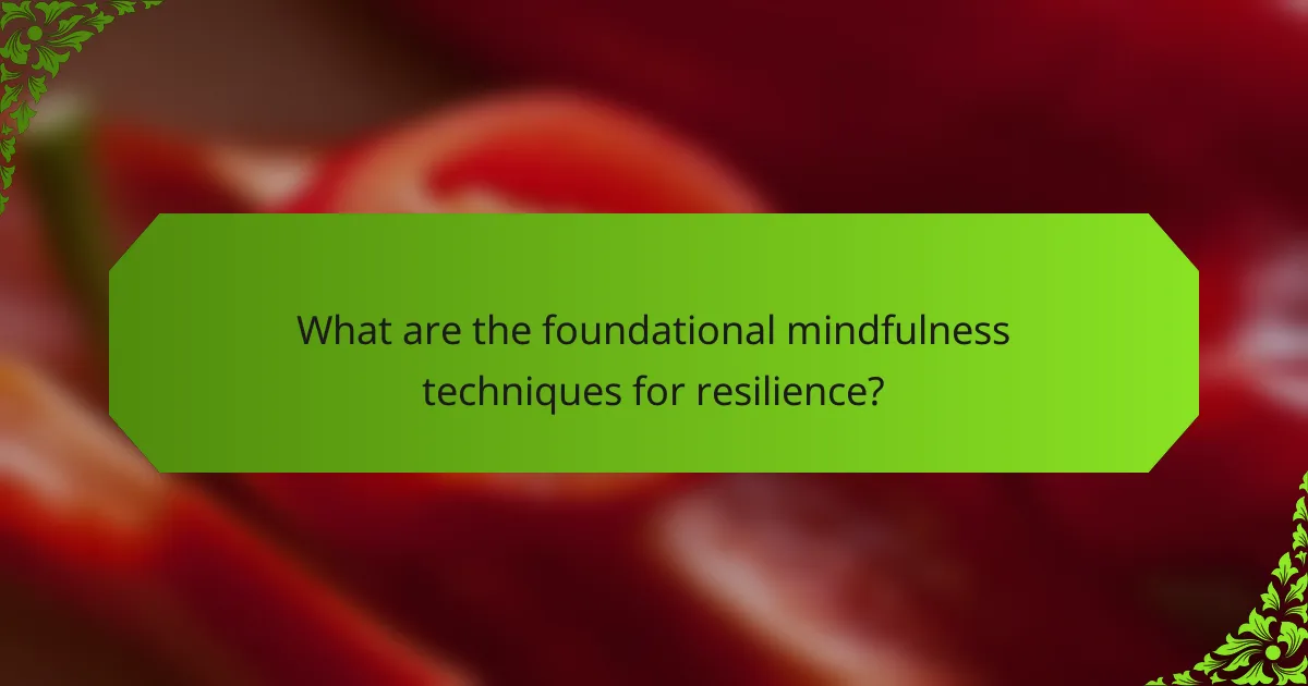 What are the foundational mindfulness techniques for resilience?