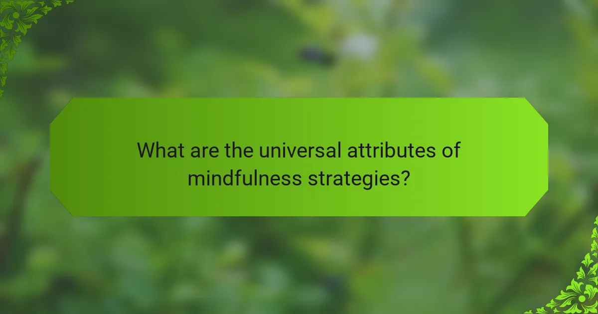 What are the universal attributes of mindfulness strategies?