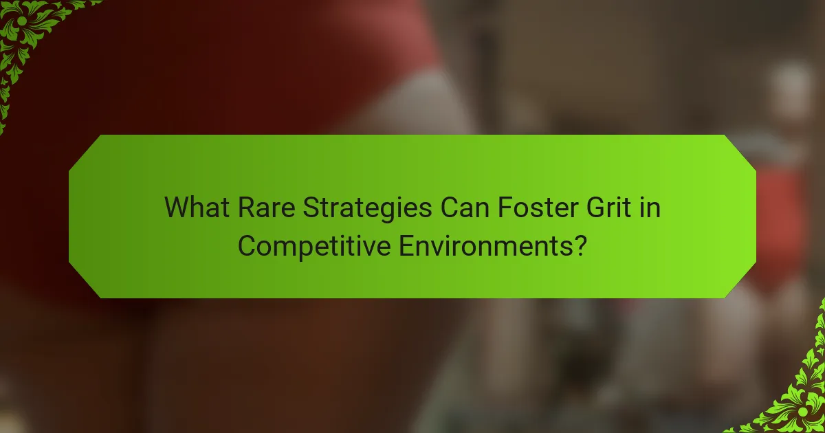 What Rare Strategies Can Foster Grit in Competitive Environments?