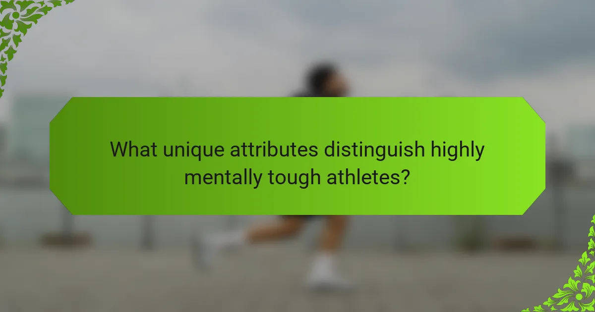 What unique attributes distinguish highly mentally tough athletes?