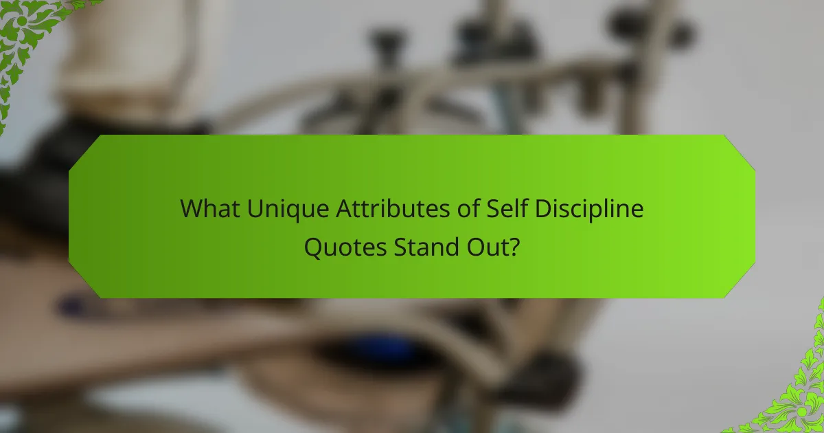 What Unique Attributes of Self Discipline Quotes Stand Out?